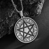 Stainless Steel Witchy Pentagram Moon Celtic Knot Pendant Necklace for Men Women Fashion Lucky Amulet Jewelry