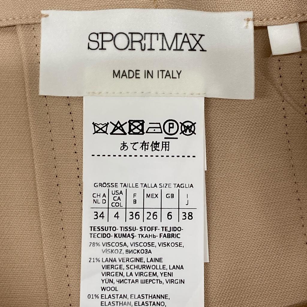 Sportmax 210604936 Beige Viscose X Virgin Wool Belted Wrap Long Skirt Skirt 38 beigeUsed