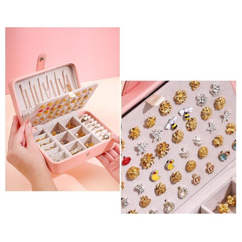 Elegant Jewelry Storage for Case for Earring Gift for Women On Valentine's Day Mother's Day Double Layer Jewelry Organiz