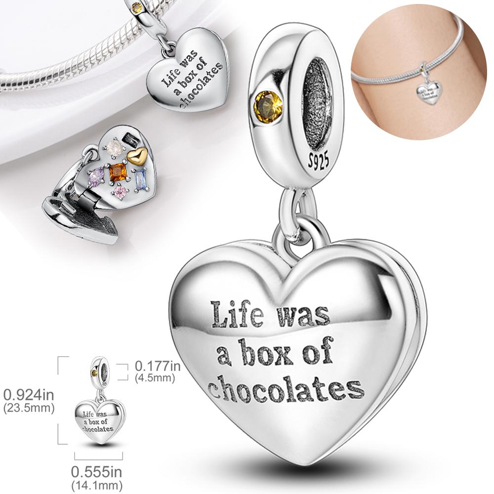 

Original Charms Copper Chocolate Heart-Shaped Box Pendants Fit Charms Plata Bracelets For Women Women Jewelry Making Diy