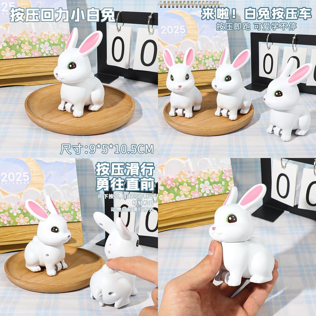 Childrens Plastic Rabbit Inertia Toy With Pushback Animal Car For Early Learning And Play