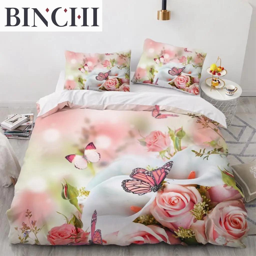 Luxury 3D Bedding Set Europe Double Duvet Cover Comfortable Blanket Quilt Nordic Bed Linen