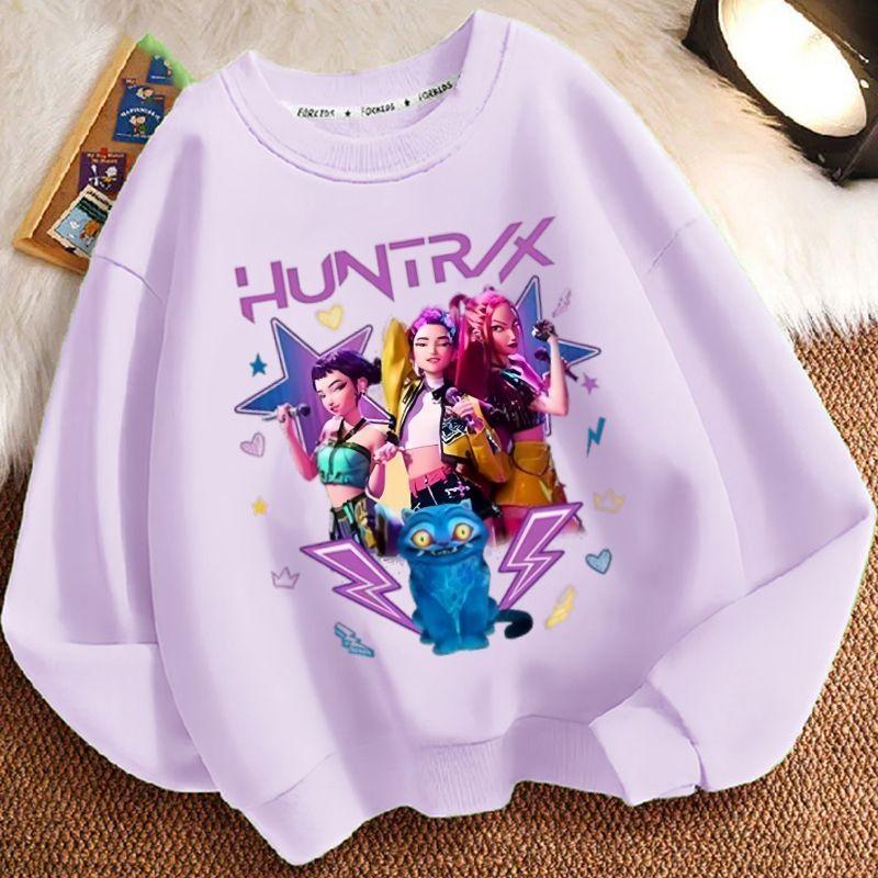 Kinder-Mode Hexenjagd Team Rundhals-Hoodies für Herbst und Winter, Lockere Langarm-Freizeitjacken für Jungen und Mädchen