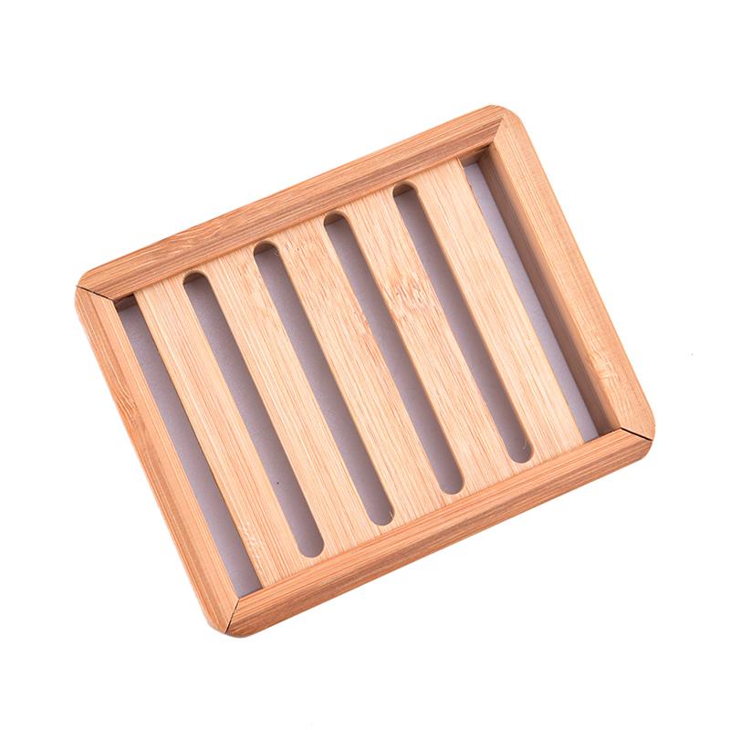 Přírodní dřevěný bambusový držák na podnos na mýdlo Odkládací stojan na mýdlo Přenosný box na mýdlo