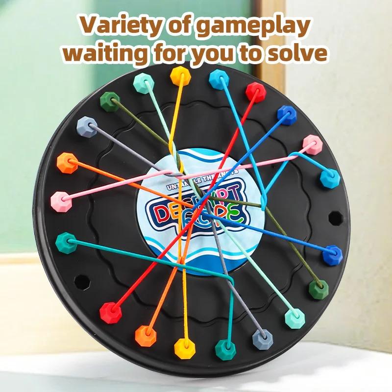 Twisted Rope Puzzle Brain Teaser Game, Iq Knots Untangling Challenge & Lacing Learning Toy Board Game Gift For Kids Adults