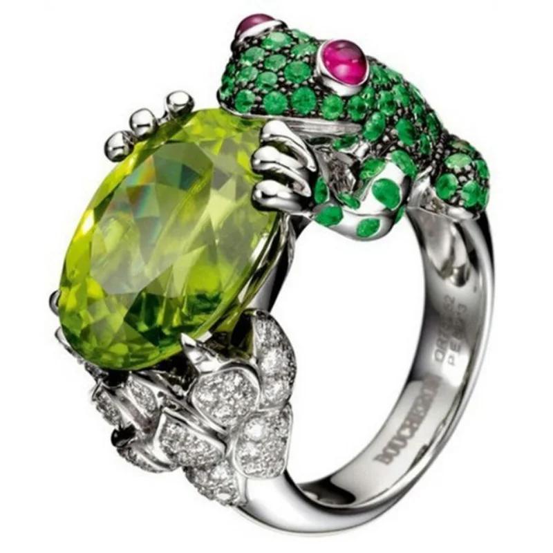 Classic Fashion Cute Turtle Rings Crawl Animal Green Turtle Shell Rhinestone Rings For Women Girl Glamour