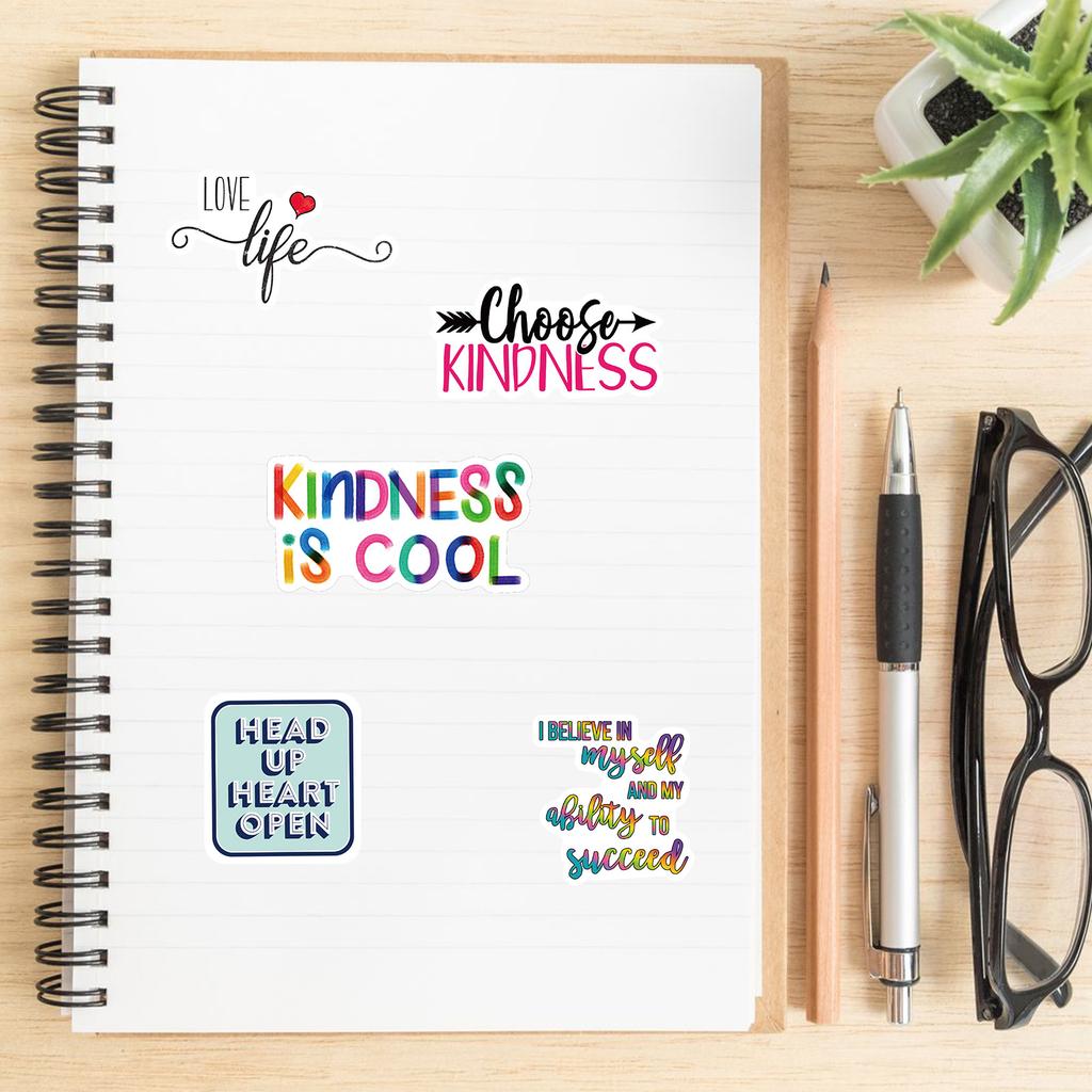 52 Popular Inspirational English Graffiti Stickers Decorate Suitcase Notebook Waterproof Stickers