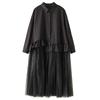 DIMANAF Spring Autumn Plus Size Women Blouse Shirt Black Fashion Lady Tops Loose Casual Shirts Dress