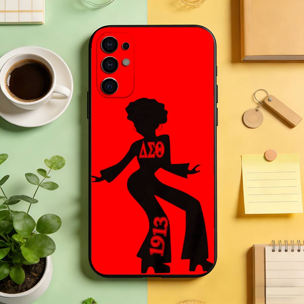 

D-Delta S-Sigma Theta Phone Case Black Silicone Soft For Samsung S25,S24,S21,S22,S23,S30,Ultra,S20,Plus,Fe,Lite Samsung S21fe