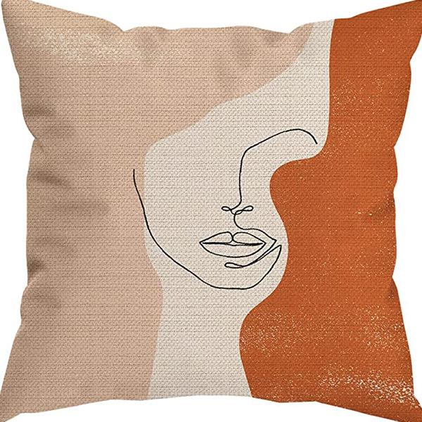 New Morandi Simple Abstract Style Pillow Linen Print Pillow Case Decorative Home Pillow Case