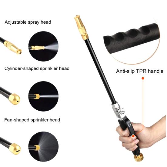 High Pressure Hose Nozzle, Heavy Duty Garden Hose Nozzle, Pressure Washer Attachment Booster Nozzle for Cat Washing Driveways Patio Cleaning