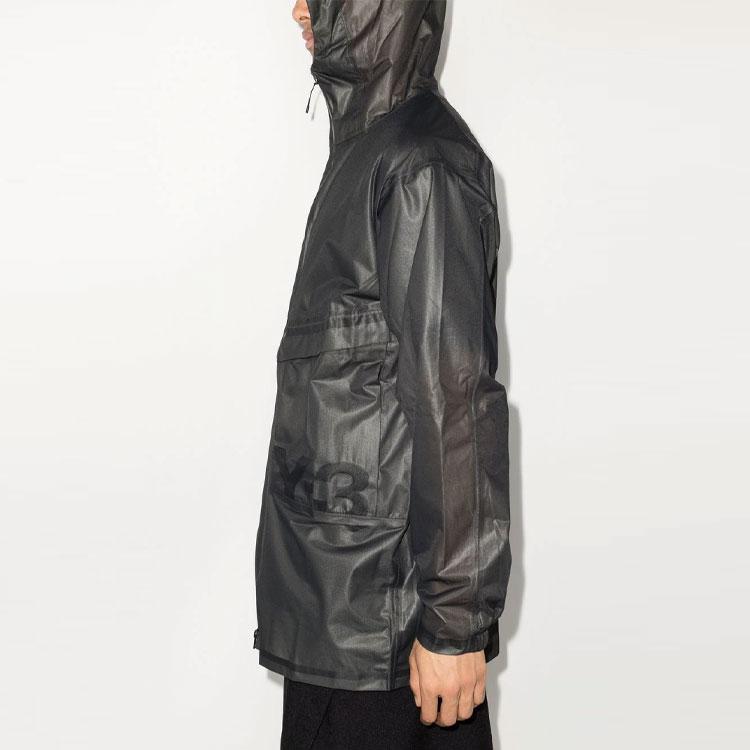Y-3 Ss22 Concave Embossed Solid Color Letter Logo Zipper Windbreaker Men Outerwear Black HG8605