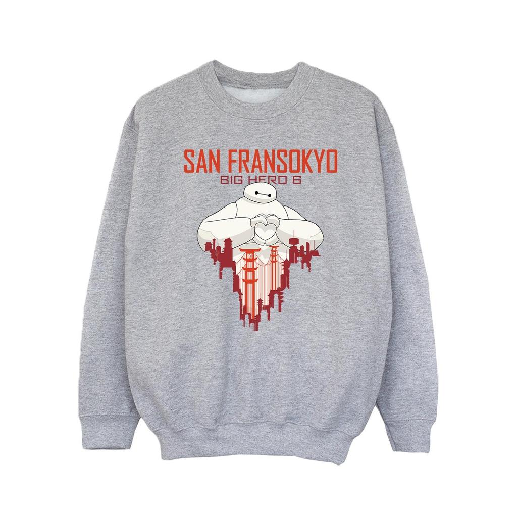 Disney Girls Big Hero 6 Baymax San Fransokyo Heart Sweatshirt