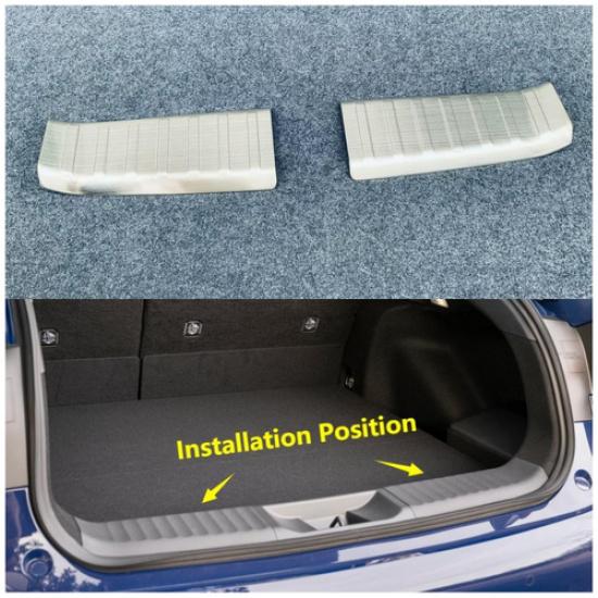 Silver Steel Rear Inner Guard Bumper Cover Trim For -2025 Toyota Prius 2pcs