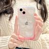 White Love Pattern Invisible Stand Holder Case For Iphone 13 11 12 14 Pro Max 14 Plus Lovely Bracket Soft Shockproof Cover