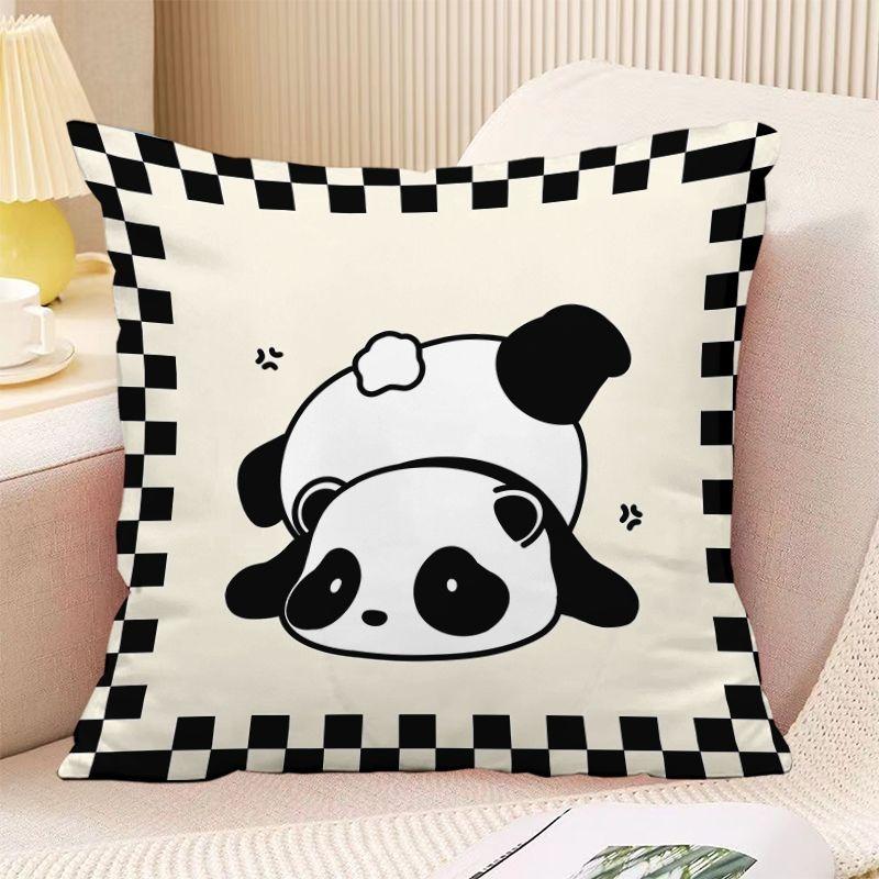 Panda Print Decorative Pillowcase Bedroom Living Room Square Cushion Pillowcase