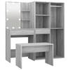 vidaXL Vanity Set with LED Sonoma Grey Engineered Wood