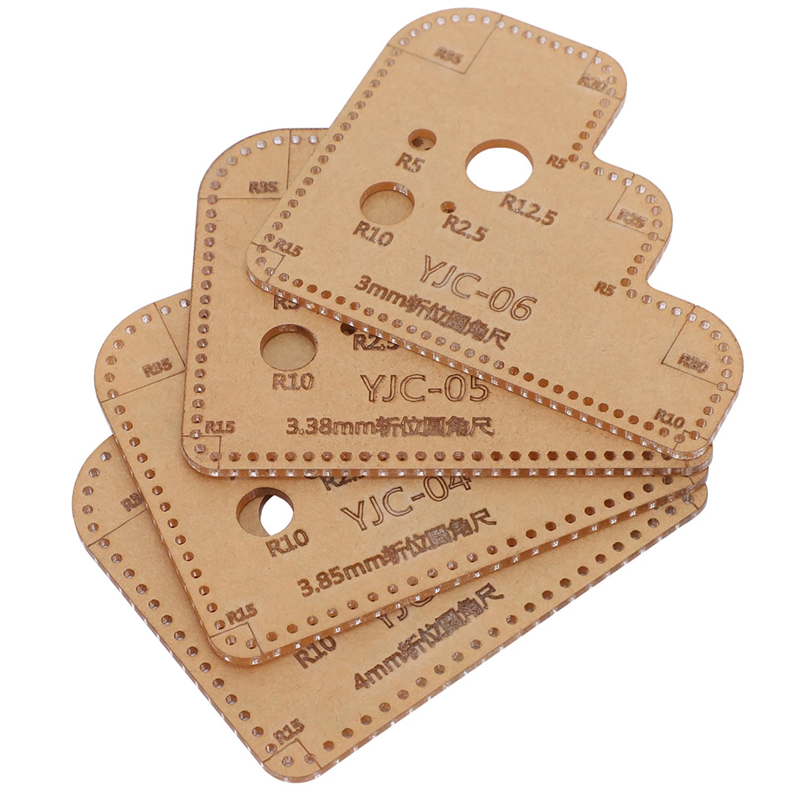 

4Pcs Circle Corner Acrylic Template DIY Leather Craft Auxiliary Cutting Ruler Stencil