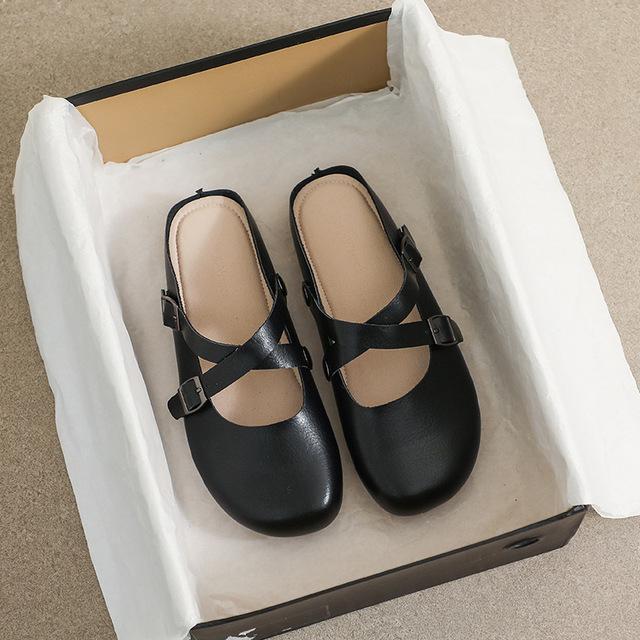 Uued kevadsuvised naiste sussid Mule vabaajajalatsid Muller Ümarpea lameda põhjaga disainiga kontorirõivad