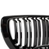 BMW 3 E46 FL 01-15 BERLINA / STATION WAGON griglie tra i fari (reni) set sinistra + destra DOPPIA BARRA NERA LUCIDA