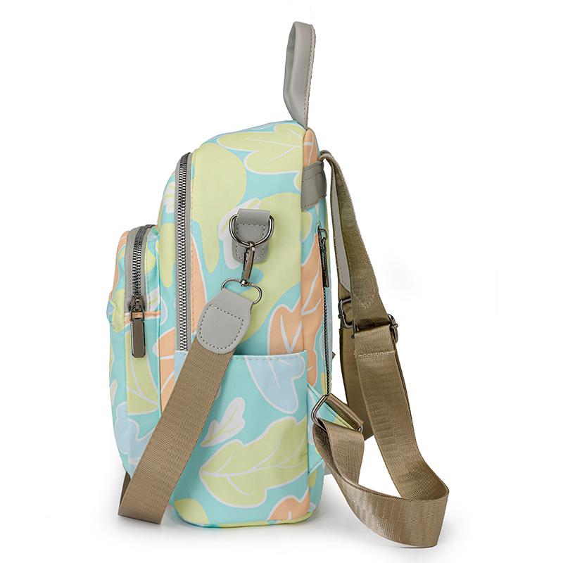 Print Backpack Women's Nylon Waterproof Backpack Student School Bag Large Capacity Shoulder Bag