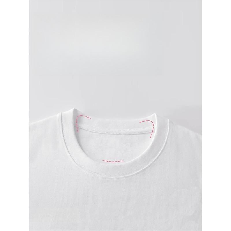 European Size Womens White Short Sleeve T-Shirt | Casual Crew Neck Love Heart Leopard Print Graphic Tee, Daily Wear Summer Fashion Top