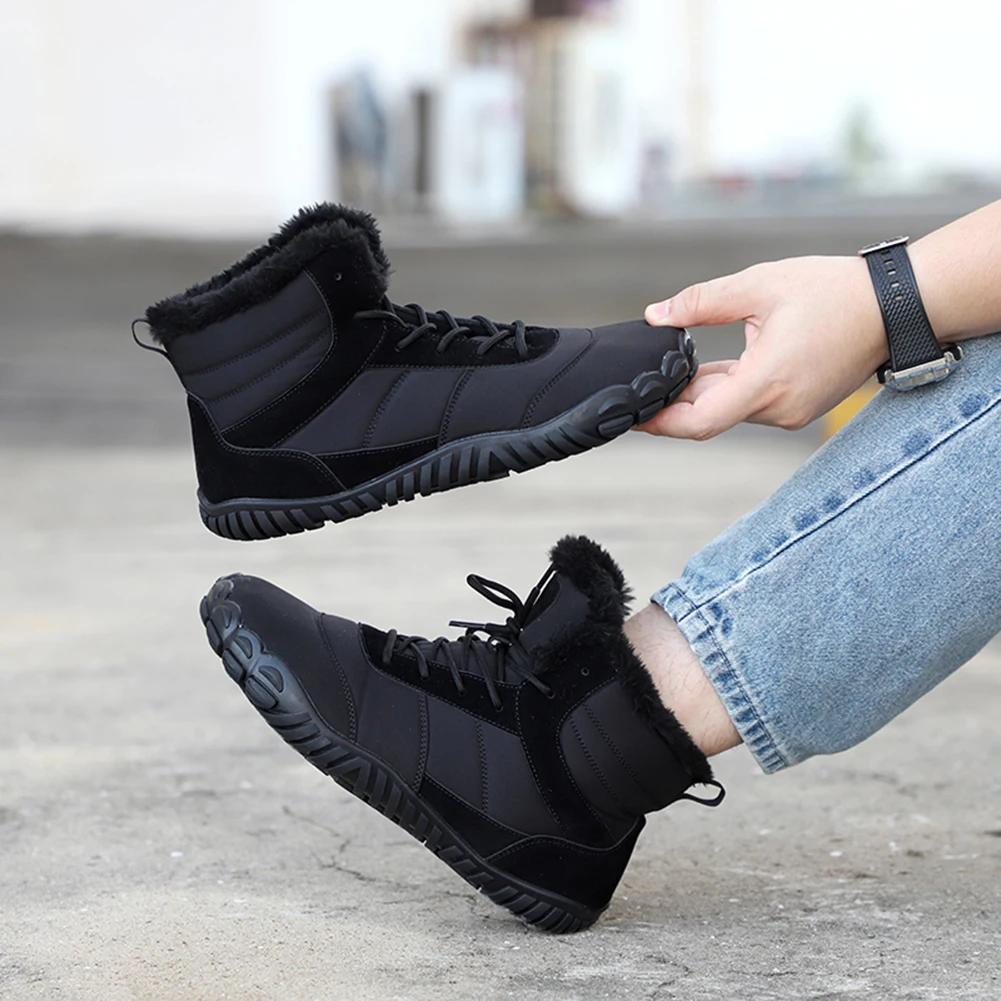 Winter Snow Boots For Men Women Waterproof Trekking Climbing Sneakers Non-Slip Warm Barefoot Shoes Outdoor Hiking Ankle Boots