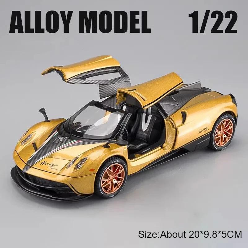 1:22 Rolls Royce Phantom Pagani Huayra Car Model Toy Diecast Metal Sound Light Pull Back Miniature Supercar Boys Birthday Gifts