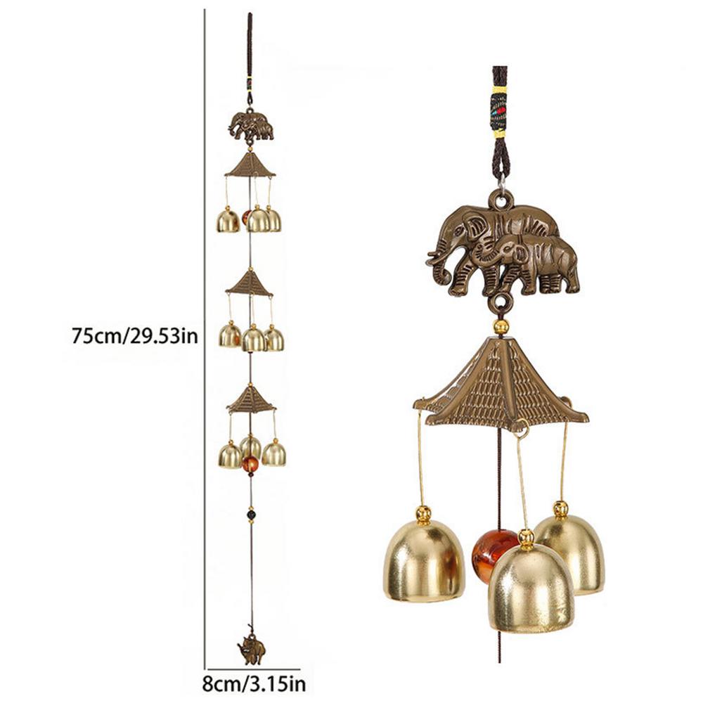 Wind Chimes For Good Fortune 3-Layer Copper Alloy Yard Chime Energy Decor With 9 Bells Lucky Wind Decoration For Balcony Garden