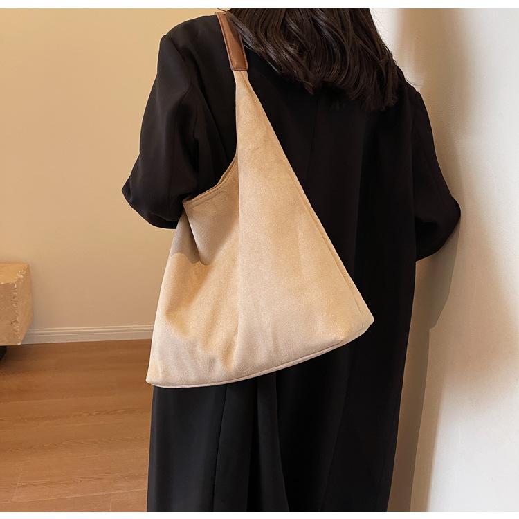 Suede bag women's large-capacity autumn and winter versatile single shoulder mother and child bag commuter tote bag