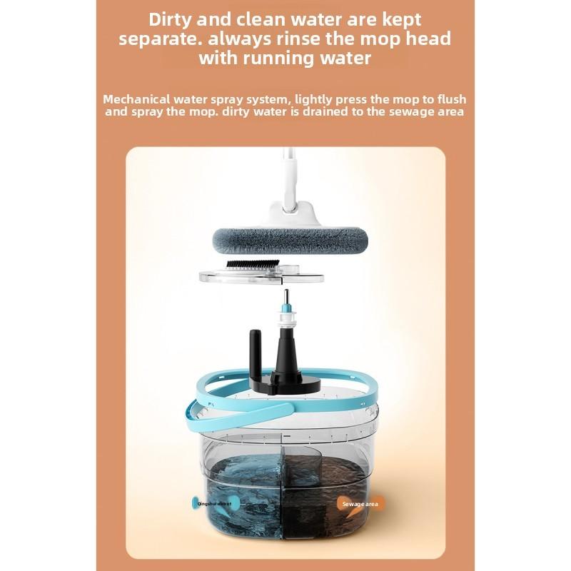 Spin Mop Bucket With Rotating Twisted Drying System For Home Cleaning Efficiency