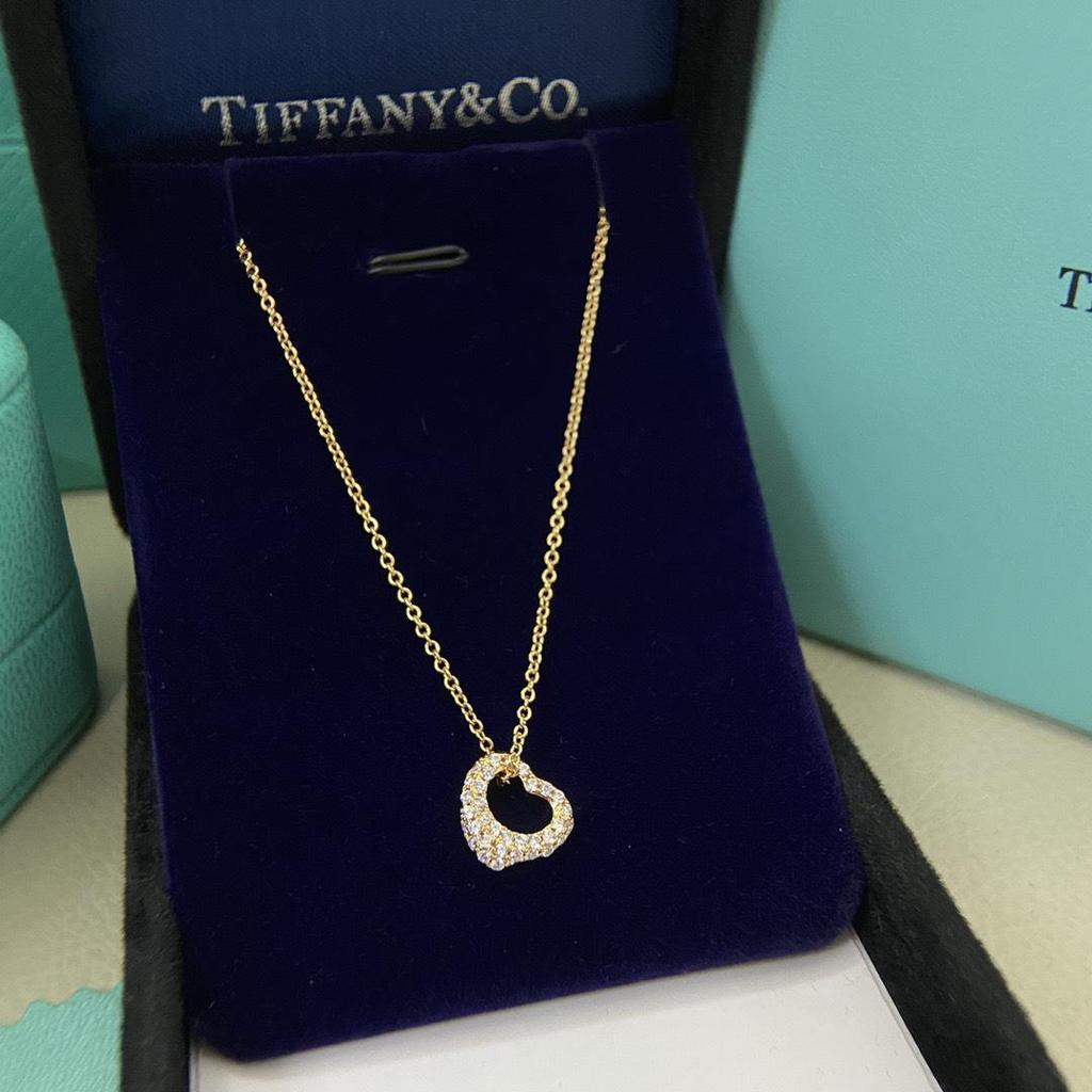 Collar con Colgante de Corazón de Plata de Ley 925 para Mujer Familia T con Diamantes y Esmalte, Cadena Clavicular Azul Clásico, Colgante para Mejor Amiga