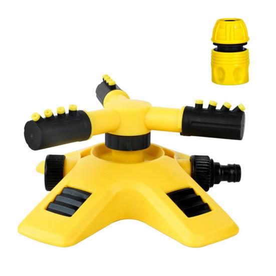 Automatic Garden Sprinkler 360-Degree Rotating Water Sprinkler 3-Arm Adjustable Sprinkler Garden Hose Attachment for Yard Lawn Irrigation