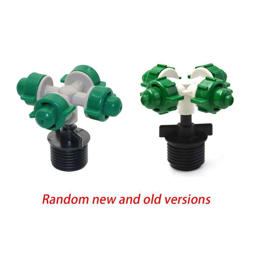 5Pcs Water Fog Cross Atomizing Nozzle 1/2" G1/2 with Male Threaded Connector Greenhouse Sprinkler Connector 4 Ports
