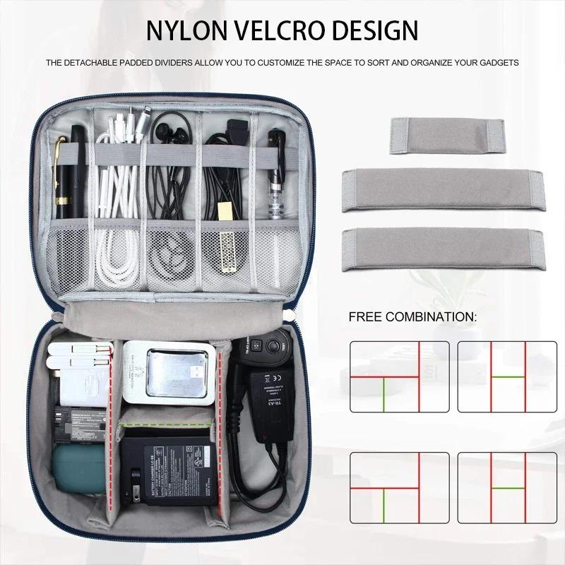 1pc Portable Cable Storage Bag Waterproof Digital Electronic Organizer USB Data Line Charger Plug Storage Bag Travel Cable Organ