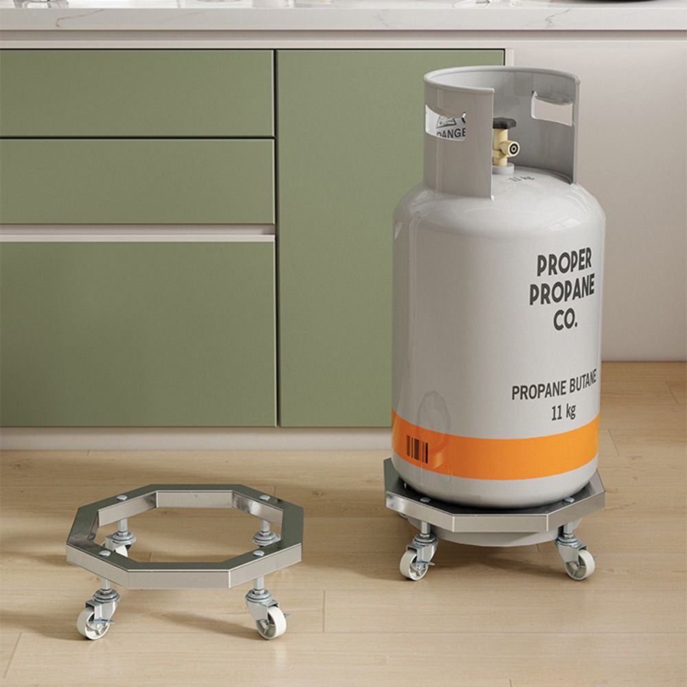 Movable Mobile Propane Tray Brake Cylinder Holder Safe Fixed Tank Roller Stand  Kitchen