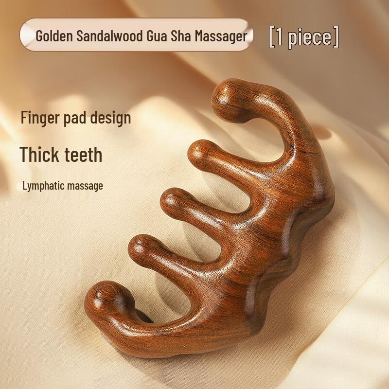 Sandalwood Five-Claw Deer Antler Scalp Massager Comb