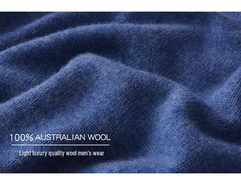 Men's Autumn Winter Cashmere Round Neck Thin Fashion Pullover Loose Wool Knit Sweater