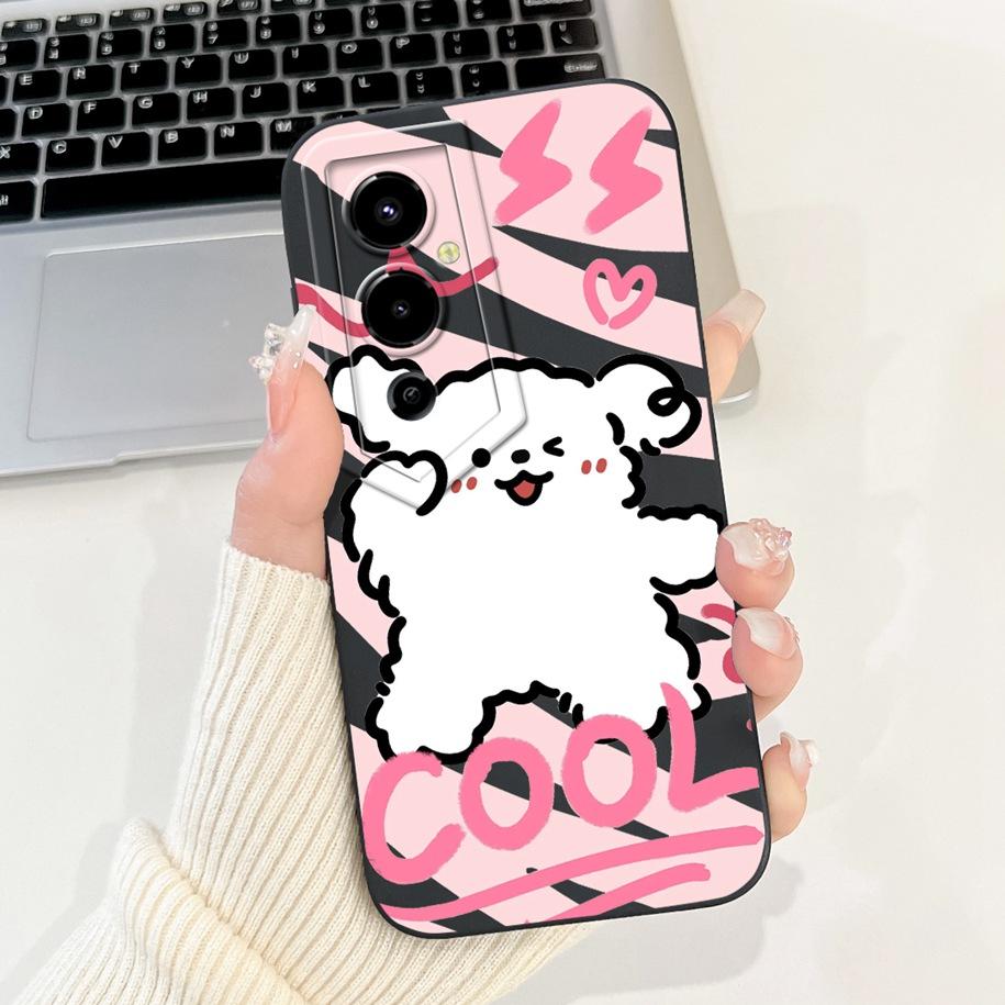 For Tecno Pova 4 LG7n Case Lovely Cartoon Camera Lens Protective Silicon Cover For Tecno Pova 4 Pro LG8n Funda Pova4 4Pro Bumper