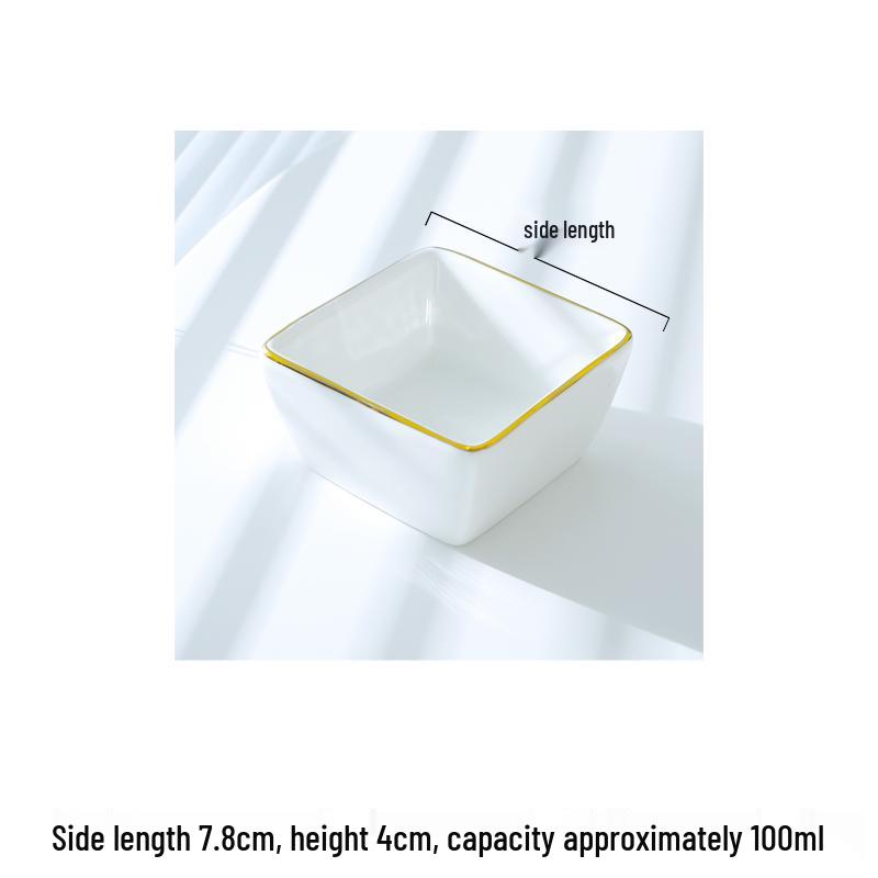 Europejski zestaw ceramicznych naczyń na przyprawy i sosy ze złotym rantem