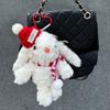Animal Christmas Rabbit Pendant Cartoon Plush Doll Key Ring Cartoon Plush Keychain  Festival Gifts