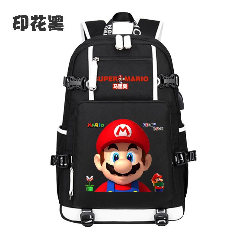 Zaino con Licenza Anime di Mario per Bambini Adolescenti Ragazzi Ragazze, Leggero Ergonomico Zaino Scolastico Grande Capacità, Design Anti-Scoliosi