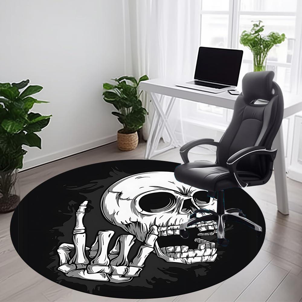 1pc Skull Hand Office Round Area Rug, Indoor Mat Suitable ForOffice, Under Office Chairs Bedroom Living Room Home Decor, Room Deco q101