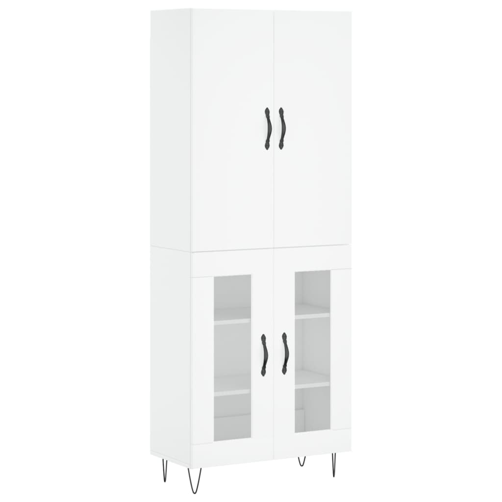 Highboard White 69.5 X 34 X 180 Cm Particleboard