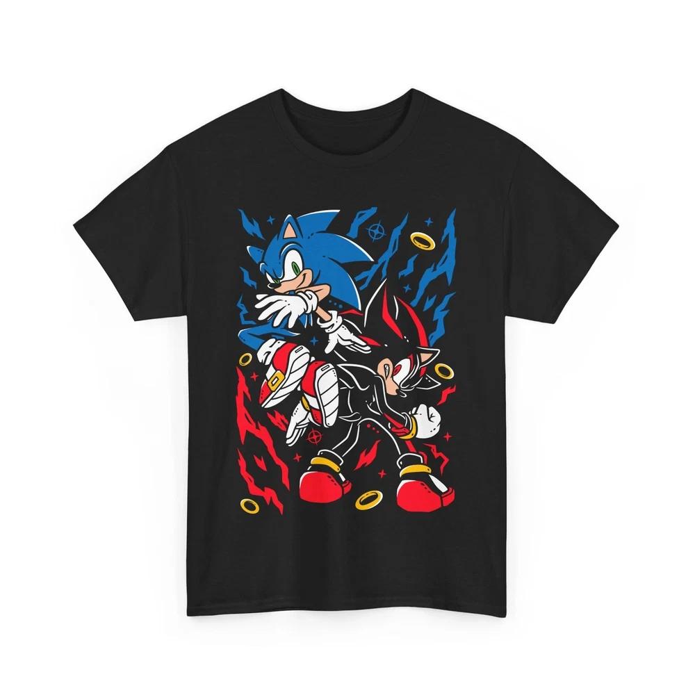Anime Shadow The Hedgehog Heroes Tee Sonic TShirt Black S