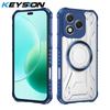 KEYSION Transparent Magnetic Case for Honor 400 Pro 5G Silicone+PC Heavy Duty Shockproof Phone Cover for Huawei Honor 400 Lite