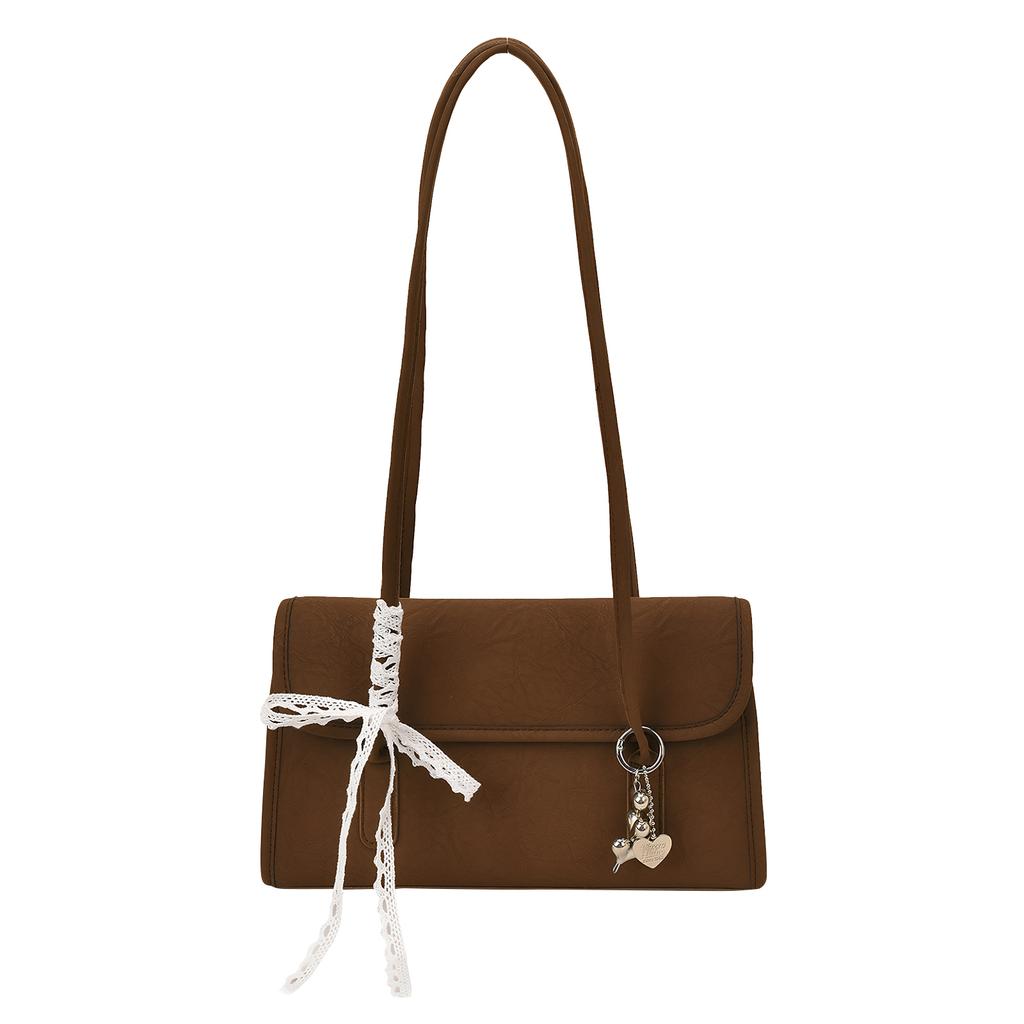 PU Leather All-Match Shoulder Bag Large Capacity Retro Underarm Bag Solid Color Versatile Handbags Female Accessory Bag