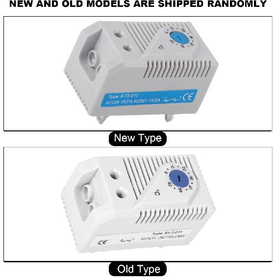 Mechanical Thermostat, KTS011 0-60°C Adjustable Compact Normally Open/Closed Temperature Controller Switch 1pc(KTS011)