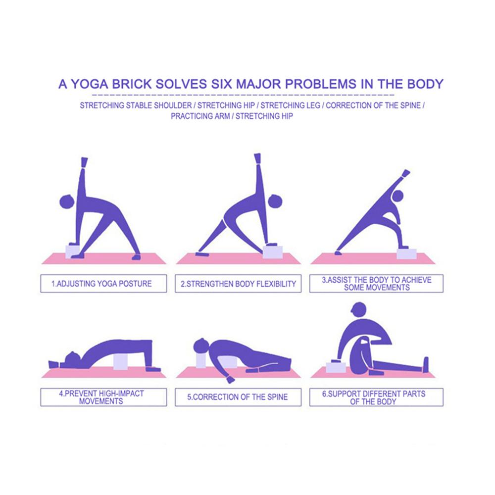 2Pcs Block Foam Brick Stretching Aid Gym Exercise Fitness For Yoga Pilates