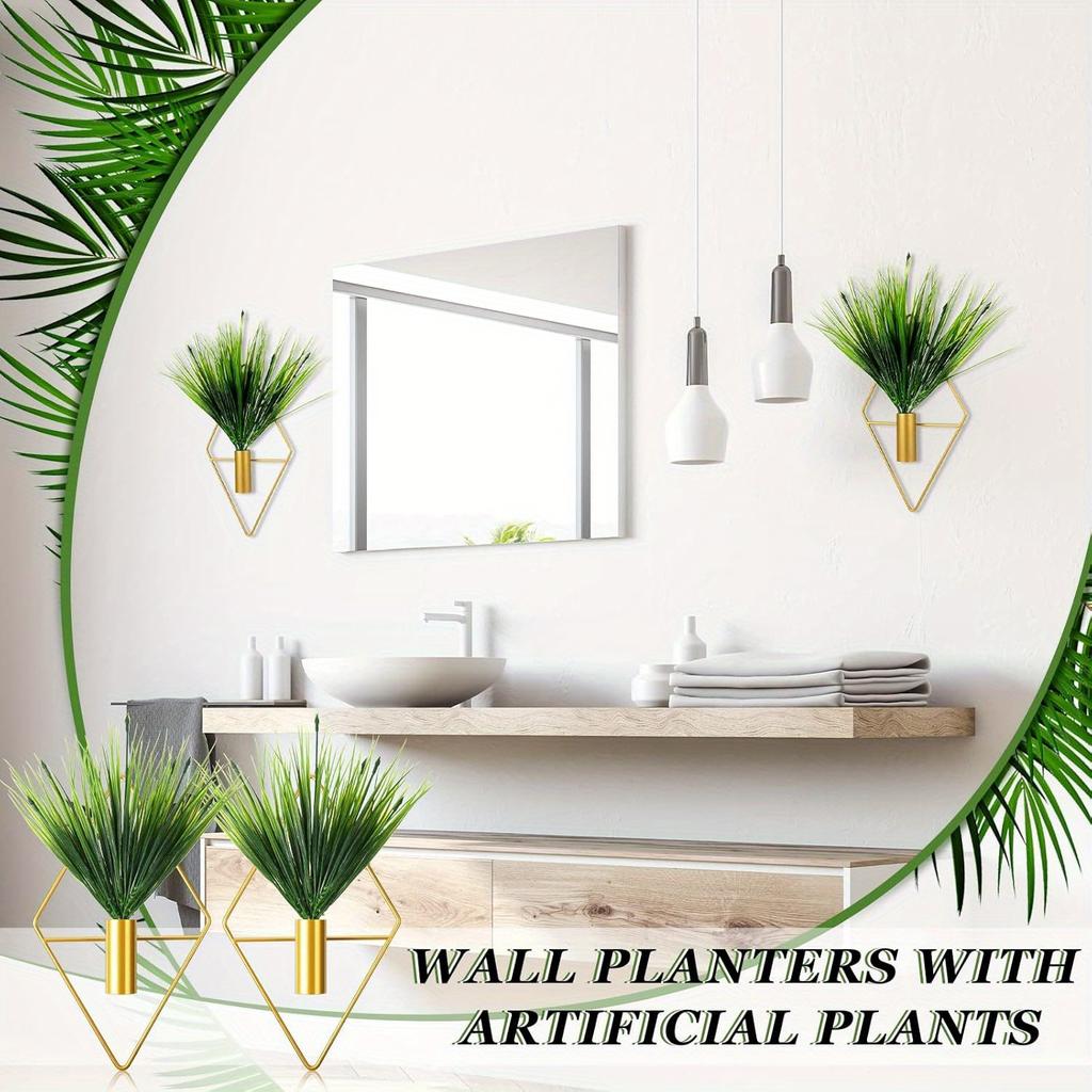 1pc Black/White Hanging Rhombus Simulation Decorative Flower Iron Holder,can be suspended,Durable artificial flower Home decorative Rack.